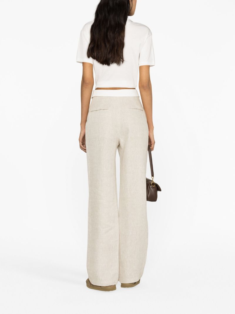 Neutral Stevie Straight-leg Linen Trousers