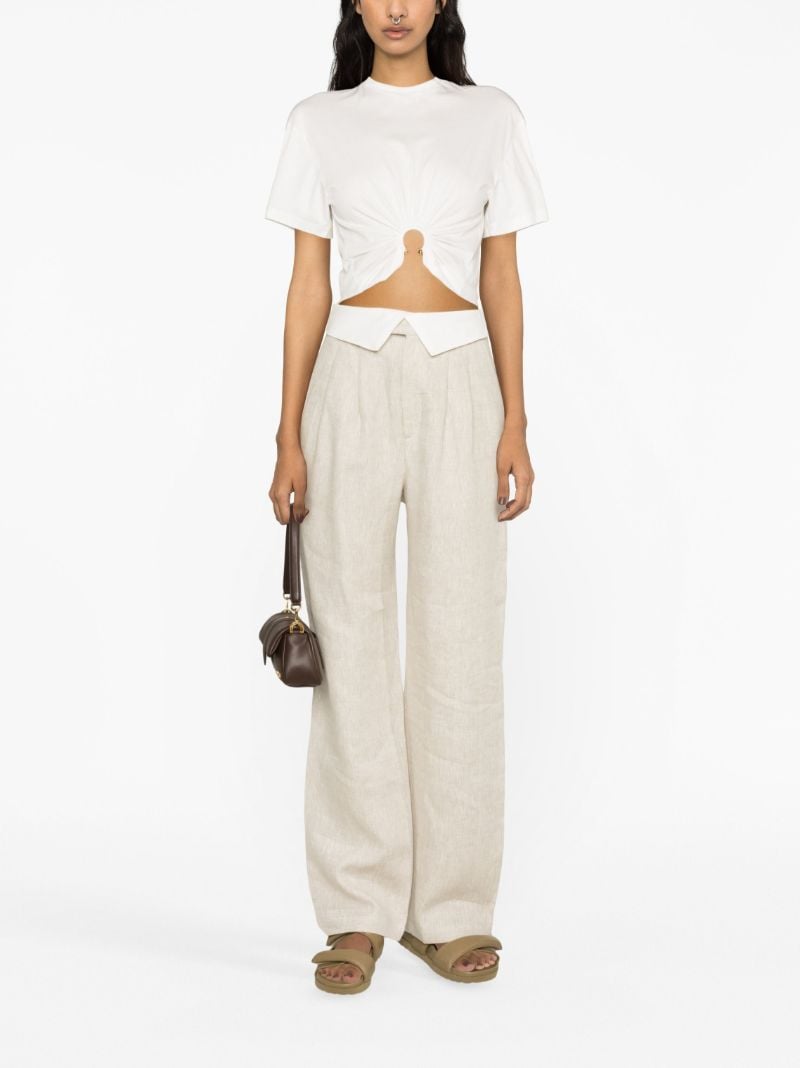 Neutral Stevie Straight-leg Linen Trousers