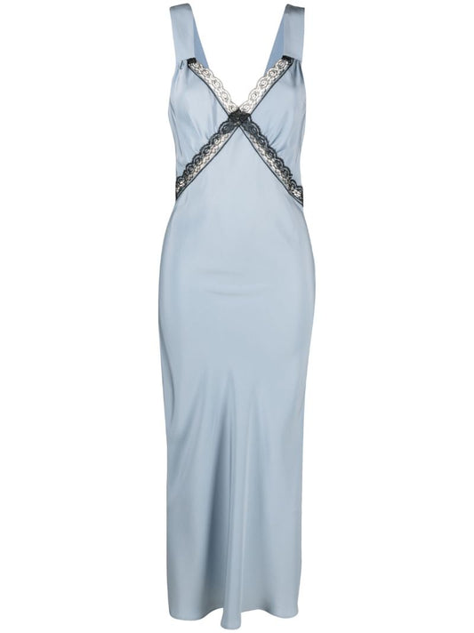 Blue Provence Silk Midi Dress