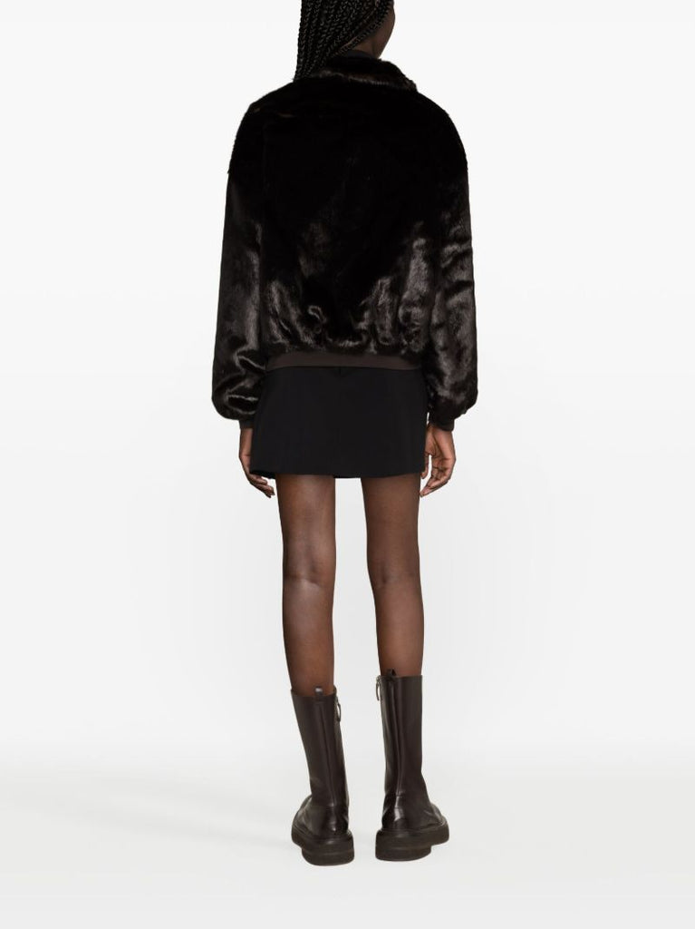 Brown Pam Faux-fur Bomber Jacket