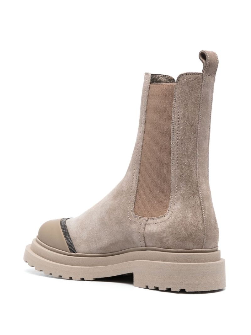 Beige Elasticated Ankle Boots