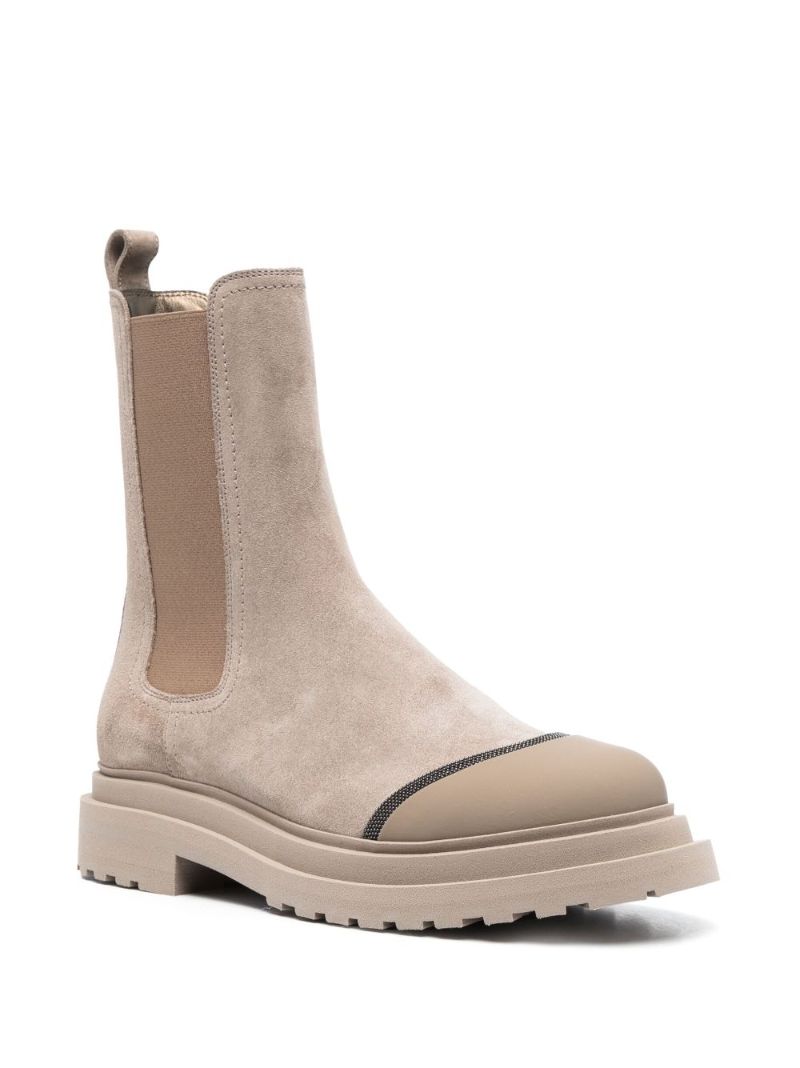Beige Elasticated Ankle Boots