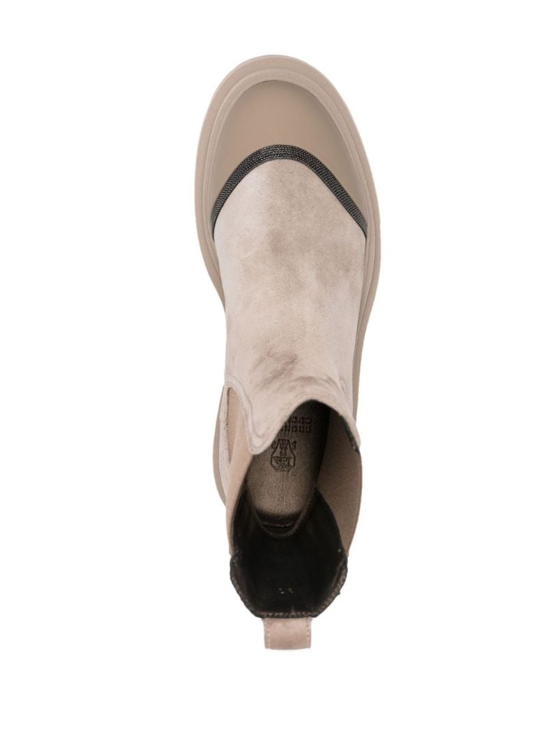Beige Elasticated Ankle Boots