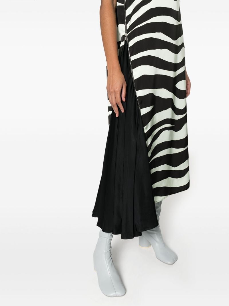Black Zebra-print Midi Dress