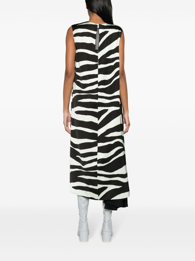 Black Zebra-print Midi Dress