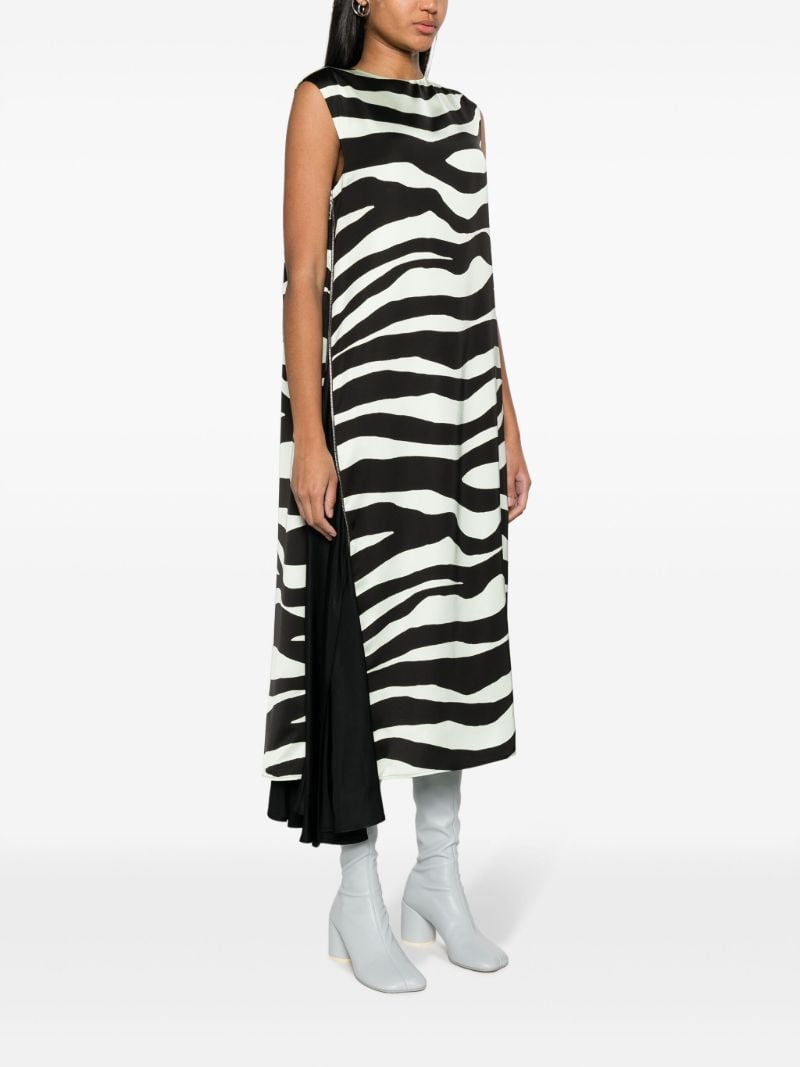 Black Zebra-print Midi Dress