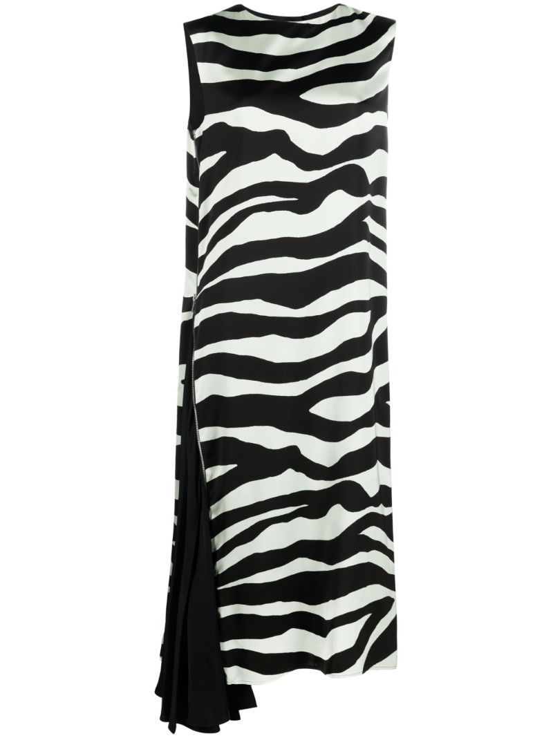 Black Zebra-print Midi Dress