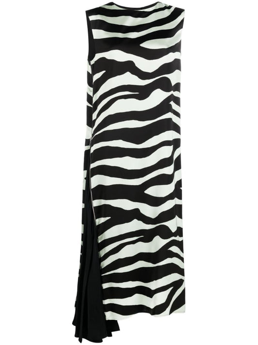 Black Zebra-print Midi Dress