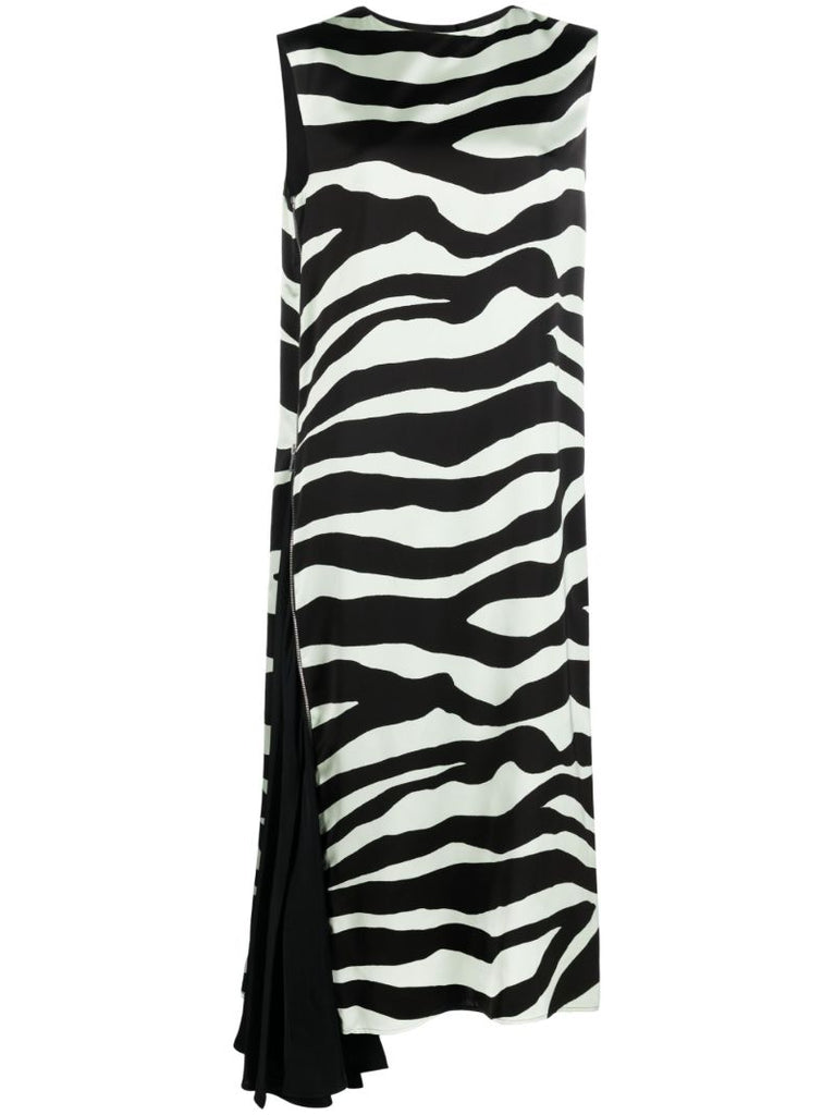 Black Zebra-print Midi Dress
