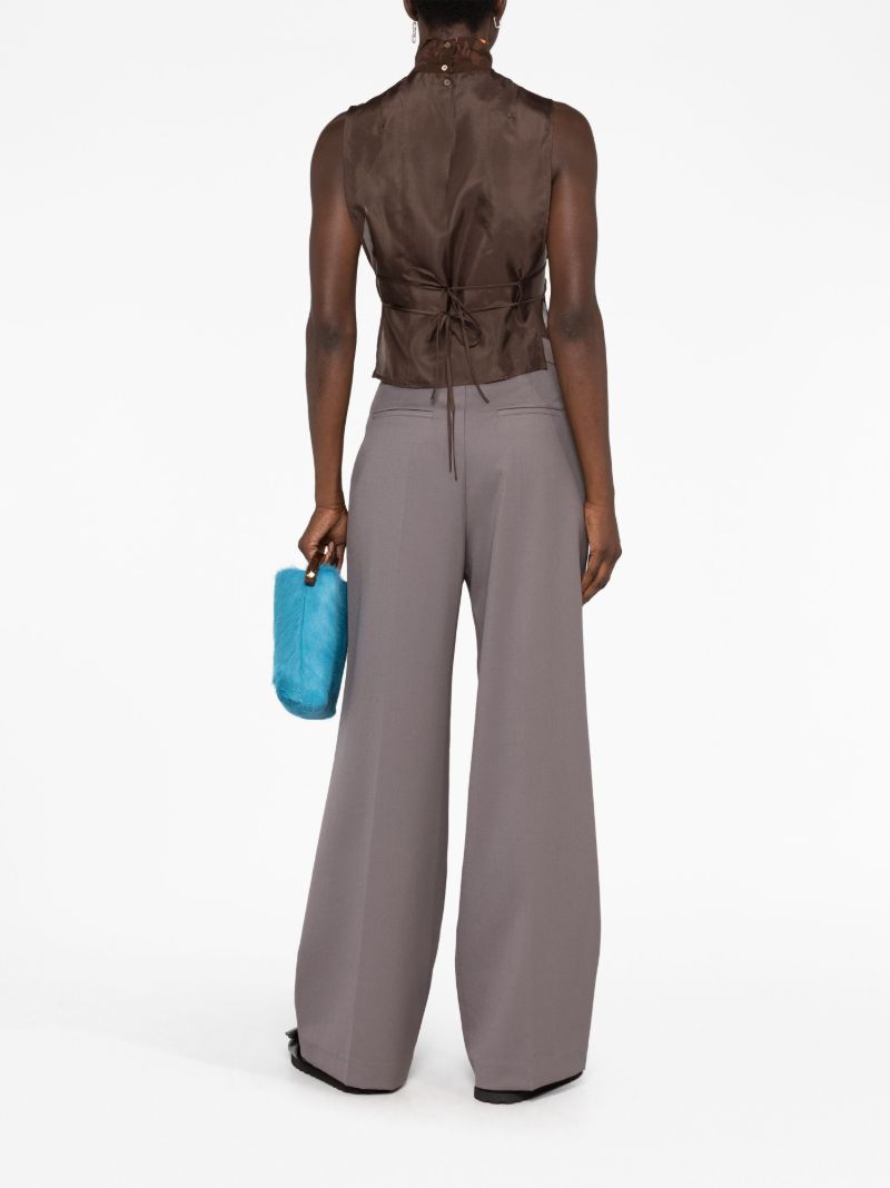 Brown Carma Floral Embroidered Sheer Top