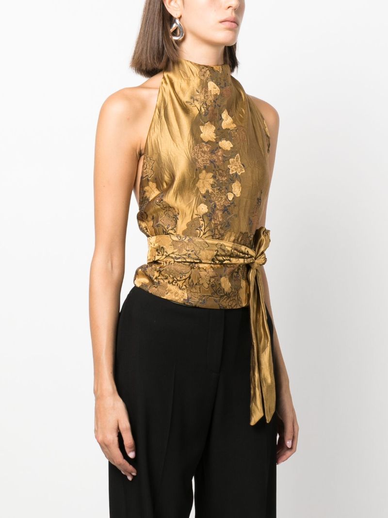 Gold-tone Cyntias Halterneck Blouse