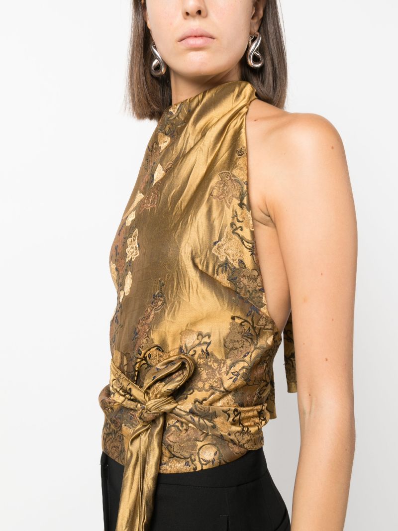 Gold-tone Cyntias Halterneck Blouse