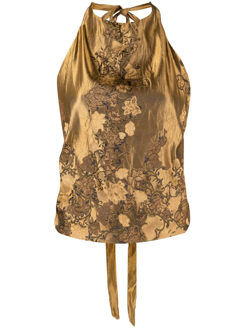Gold-tone Cyntias Halterneck Blouse