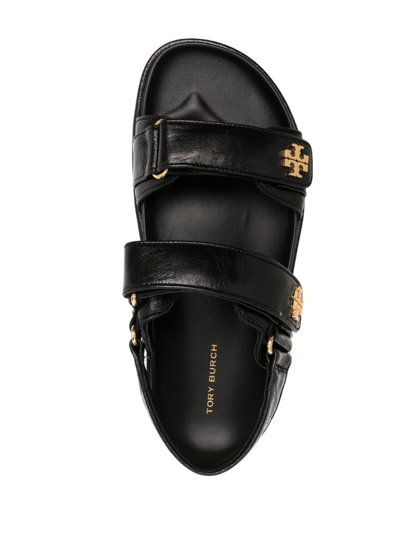 Black Kira Leather Sandals