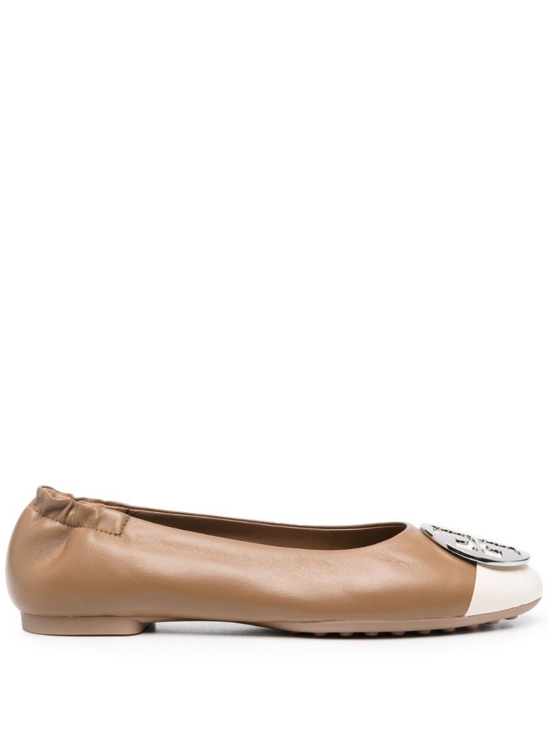 Brown Claire Leather Ballerina Shoes