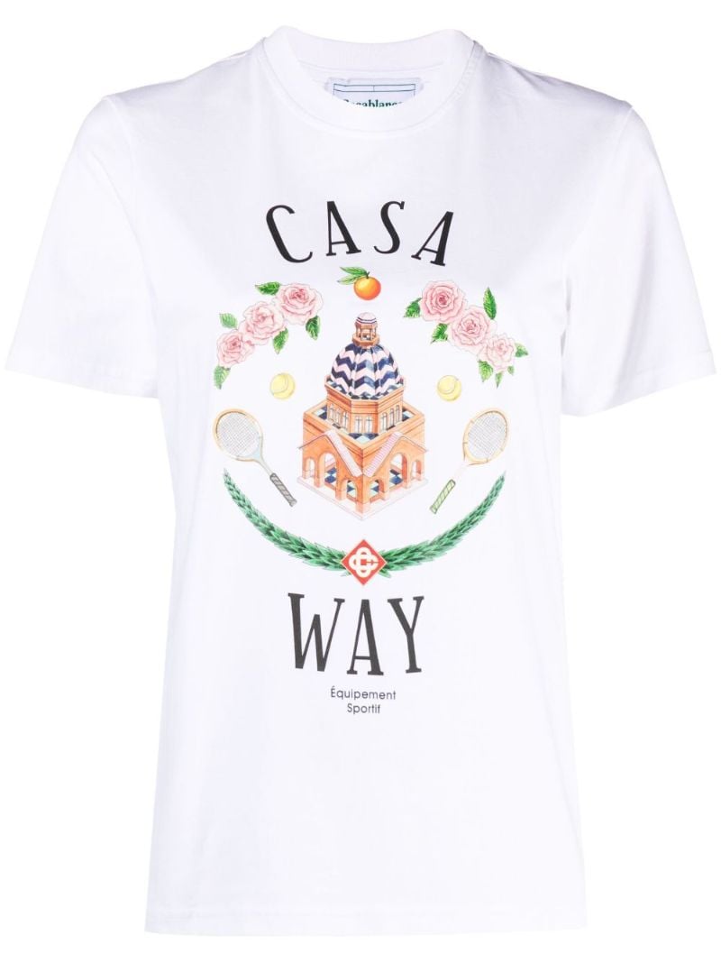White Casa Way Printed T-shirt