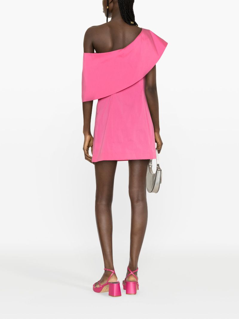 Pink Luca Bow Off-shoulder Mini Dress