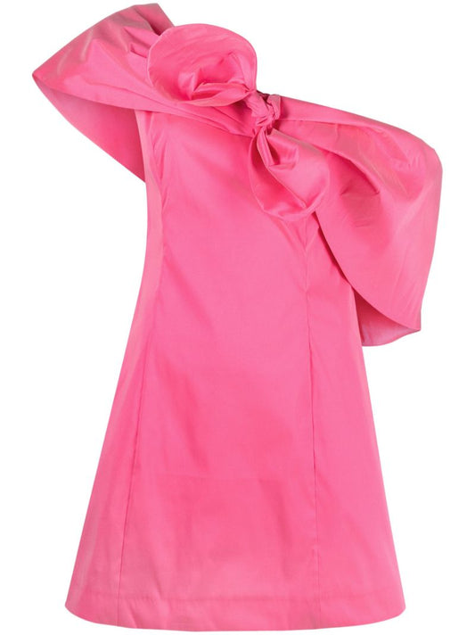 Pink Luca Bow Off-shoulder Mini Dress