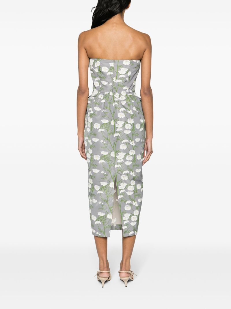 Grey Lena Floral-print Midi Dress