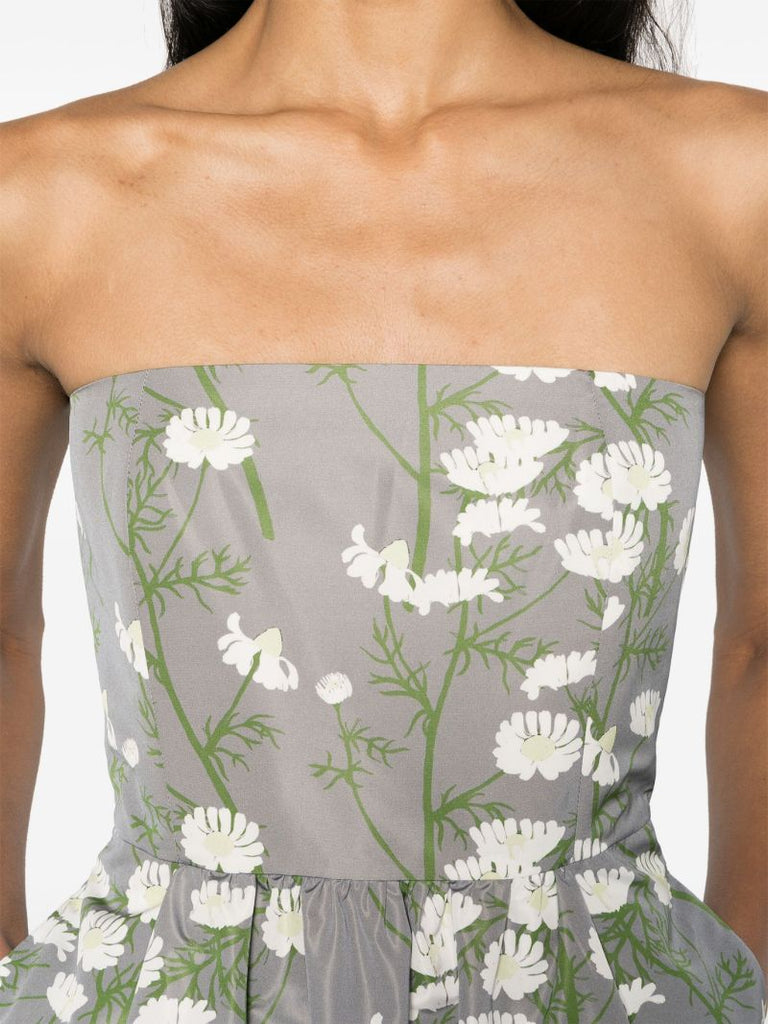 Grey Lena Floral-print Midi Dress