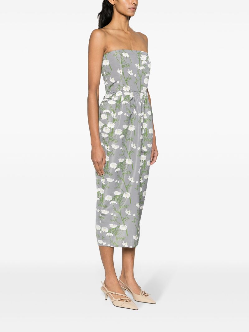 Grey Lena Floral-print Midi Dress