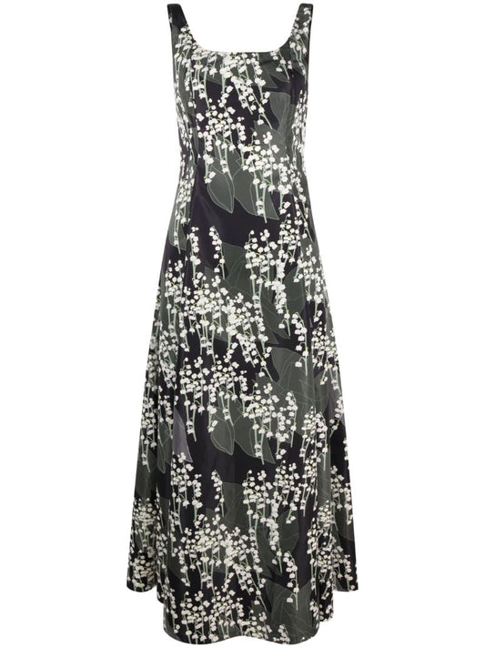 Maudette Floral-print Sleeveless Midi Dress
