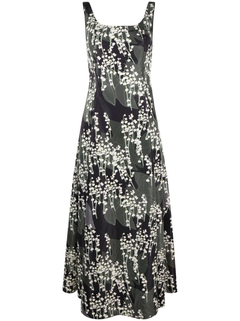 Maudette Floral-print Sleeveless Midi Dress