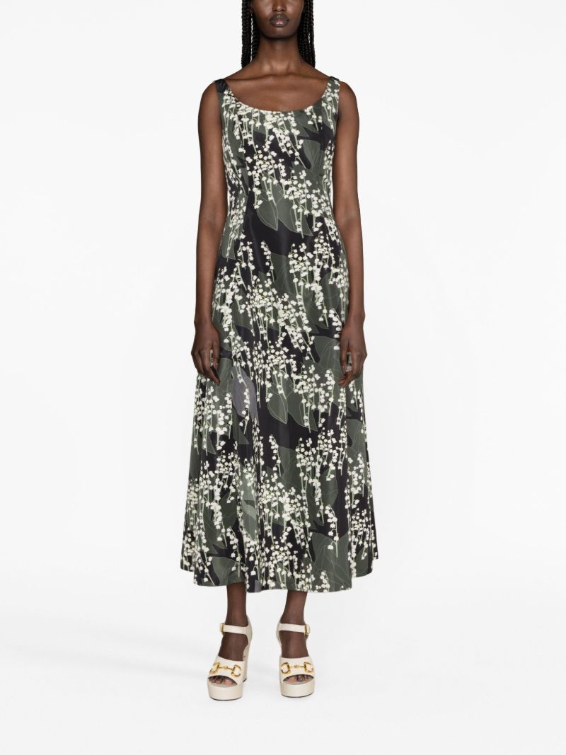 Maudette Floral-print Sleeveless Midi Dress
