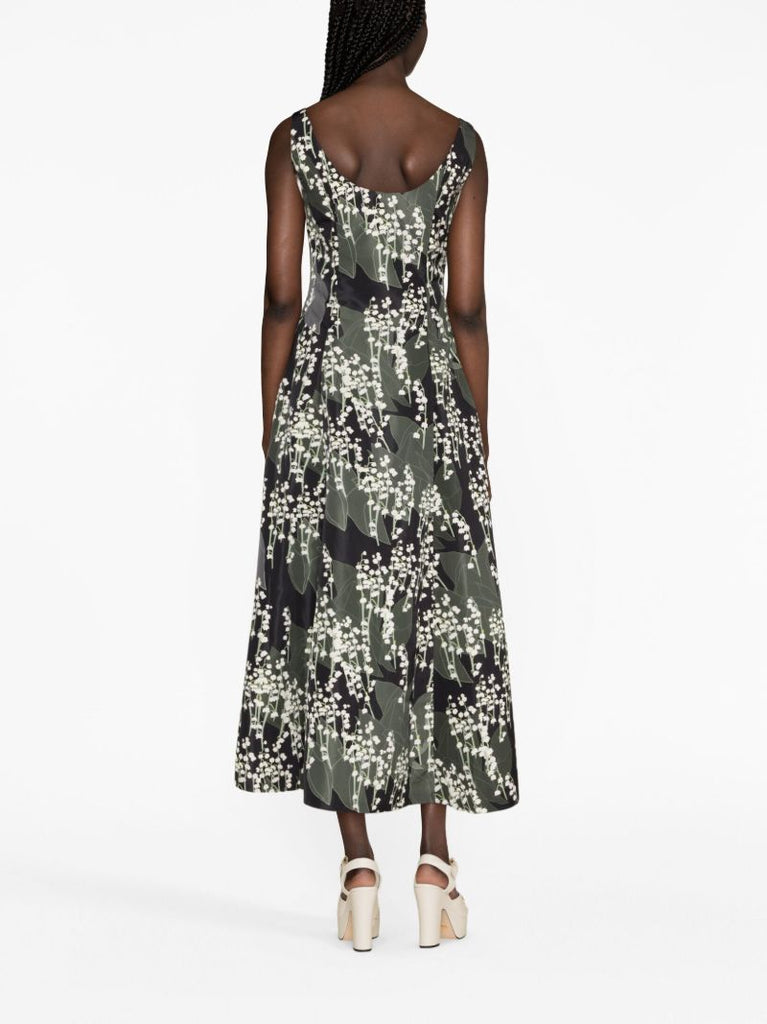 Maudette Floral-print Sleeveless Midi Dress