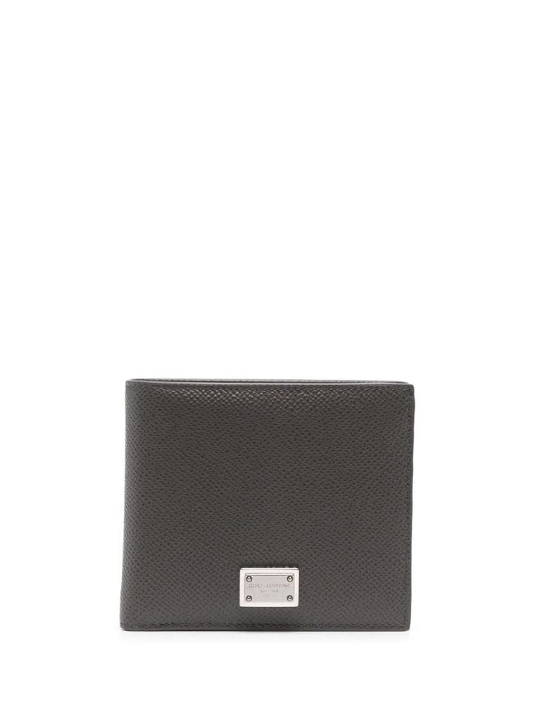 Grey Leather Bi-fold Wallet