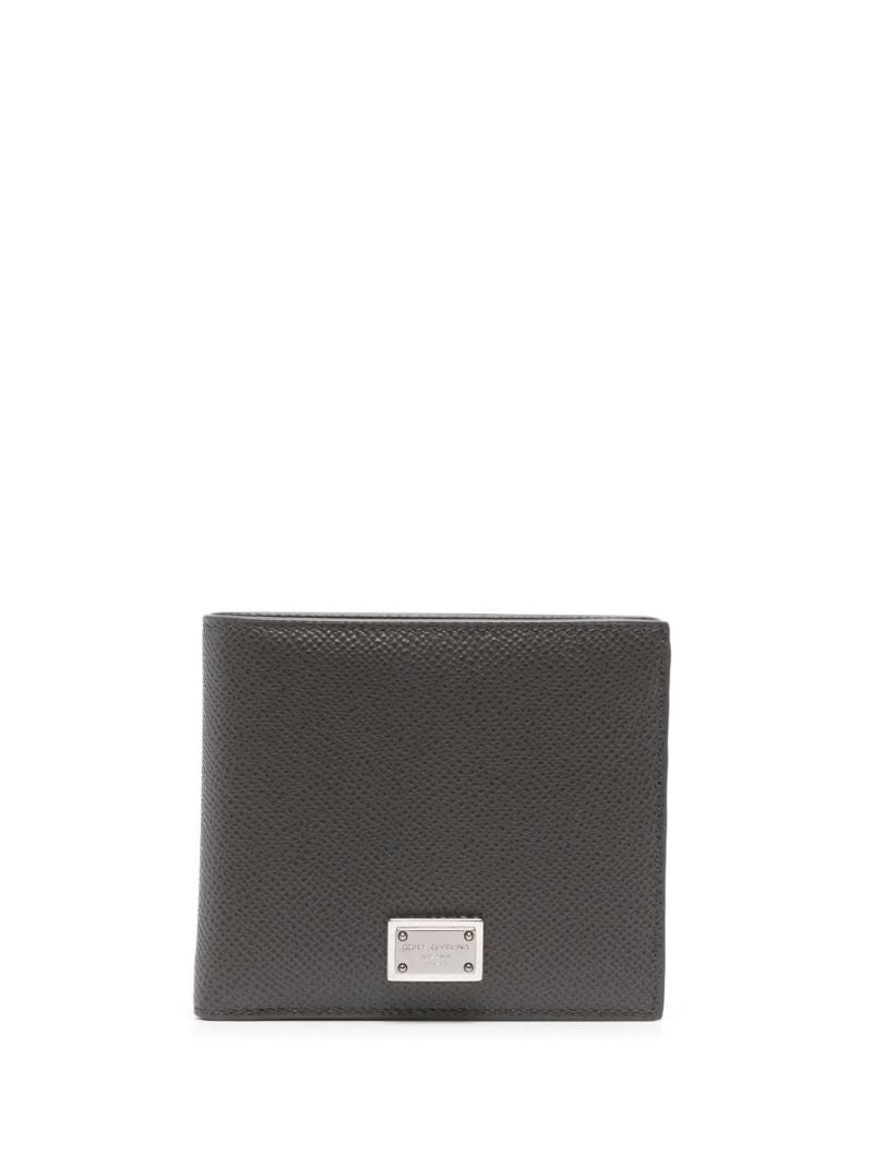 Grey Leather Bi-fold Wallet