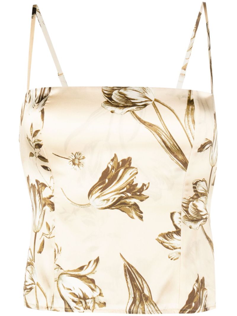 Neutral Overland Floral Silk Top