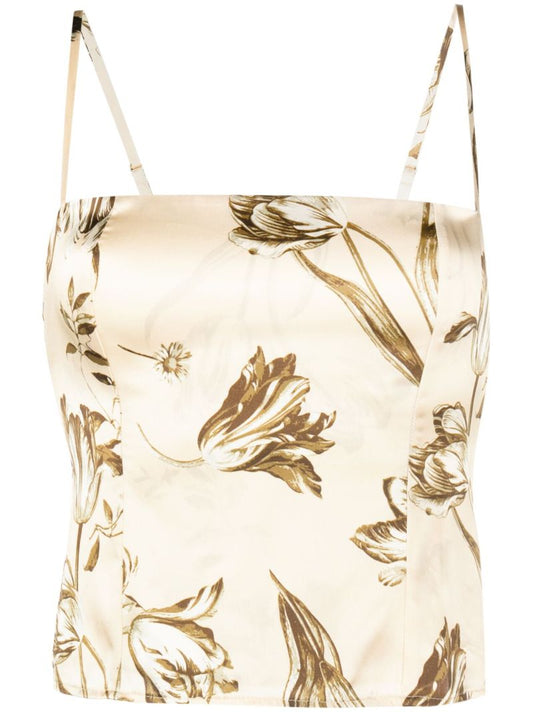 Neutral Overland Floral Silk Top