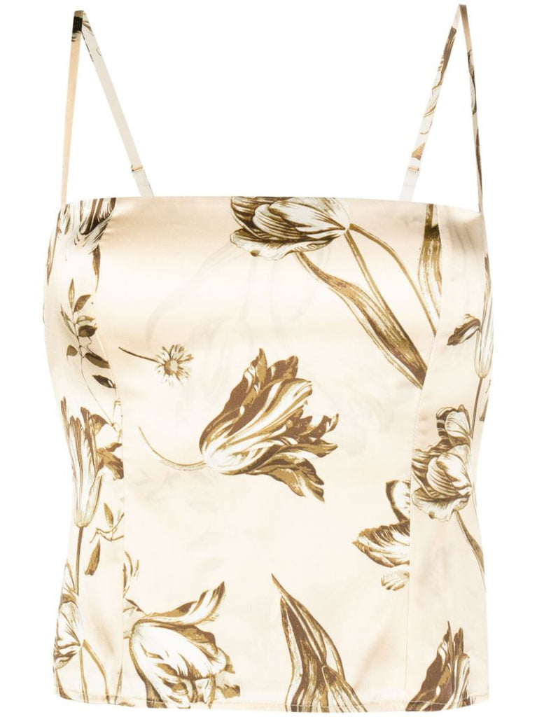 Neutral Overland Floral Silk Top