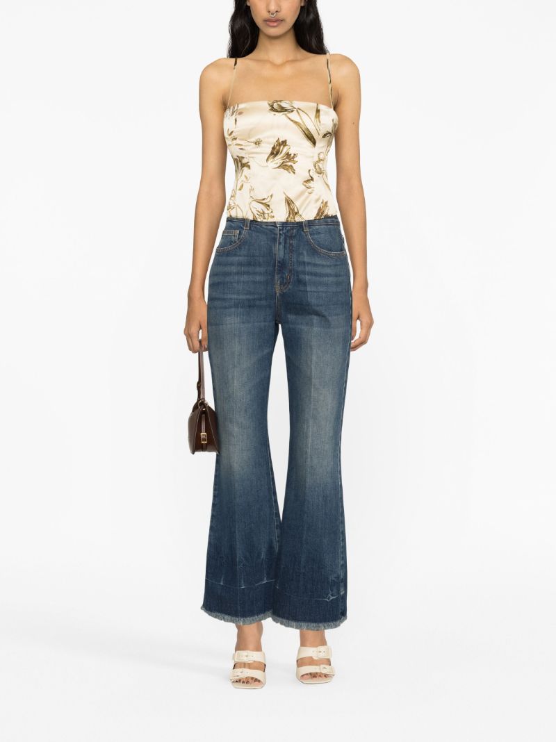 Neutral Overland Floral Silk Top