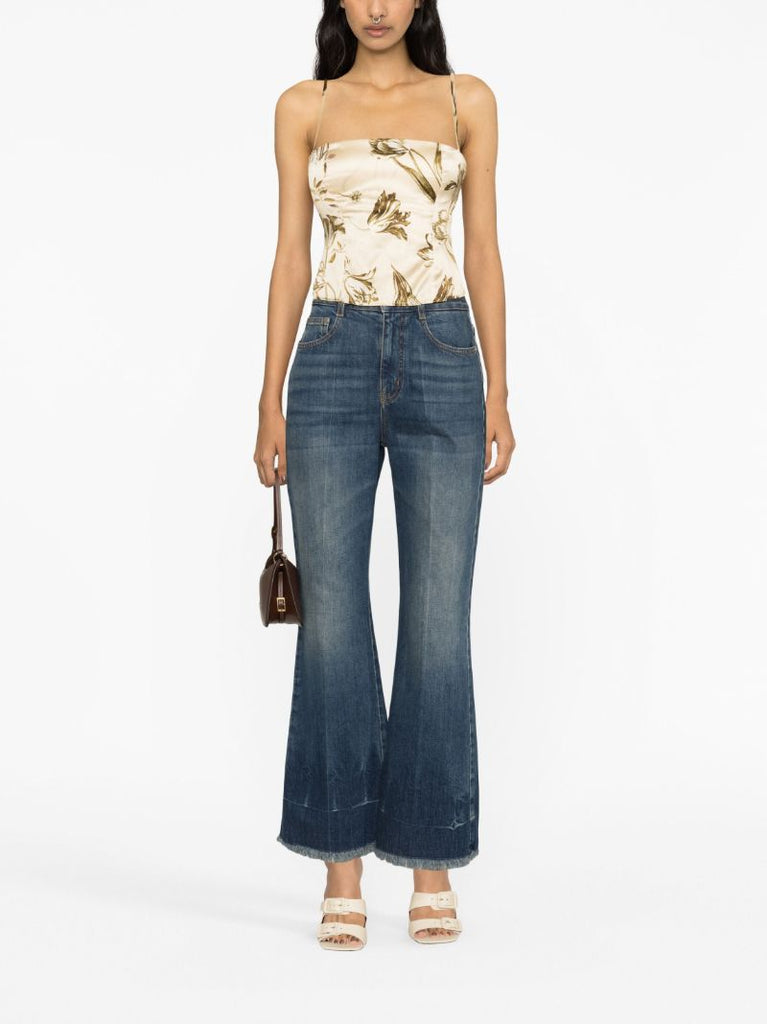 Neutral Overland Floral Silk Top