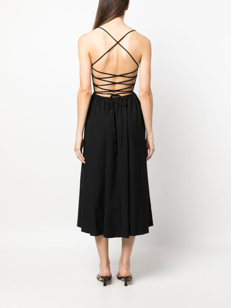 Black Kaede Organic Cotton Midi Dress