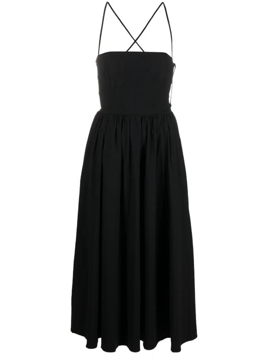 Black Kaede Organic Cotton Midi Dress