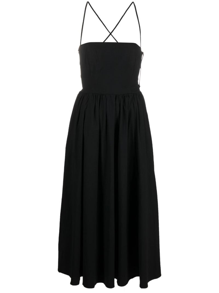 Black Kaede Organic Cotton Midi Dress