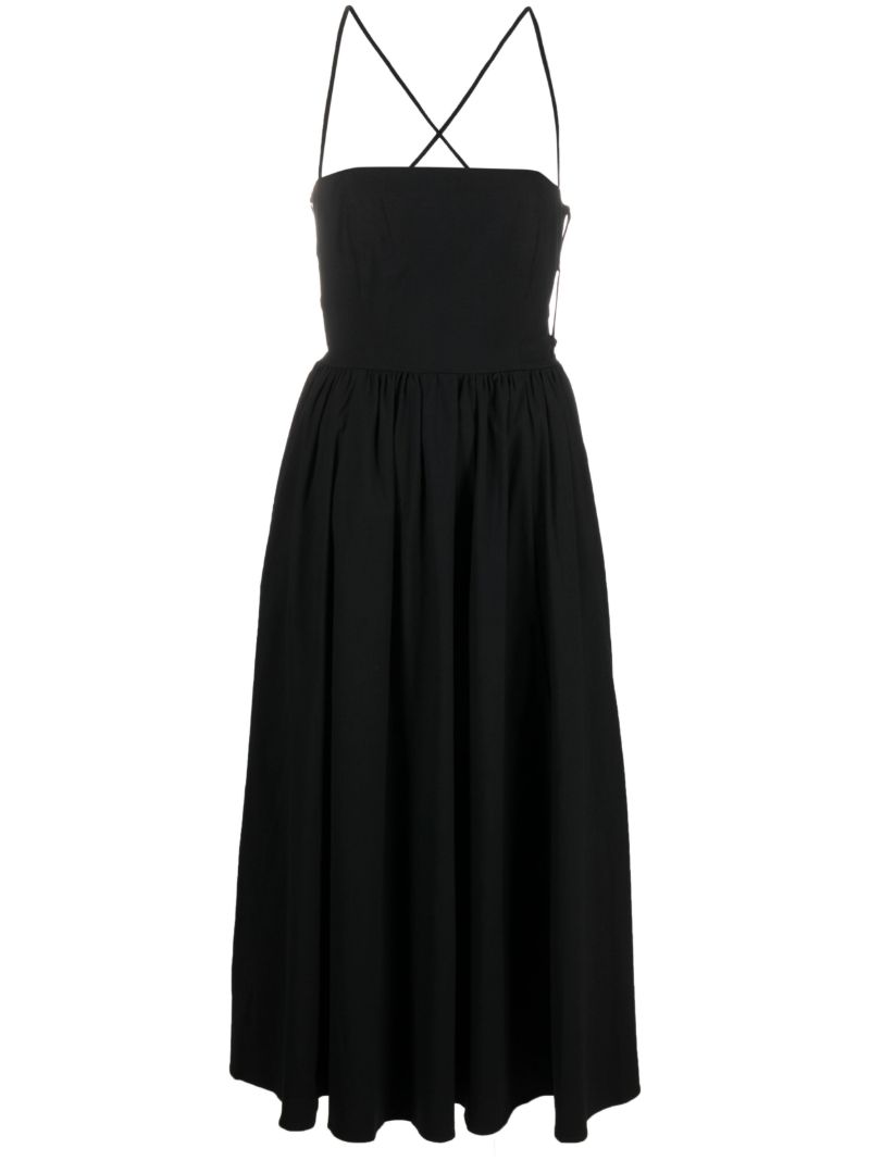 Black Kaede Organic Cotton Midi Dress