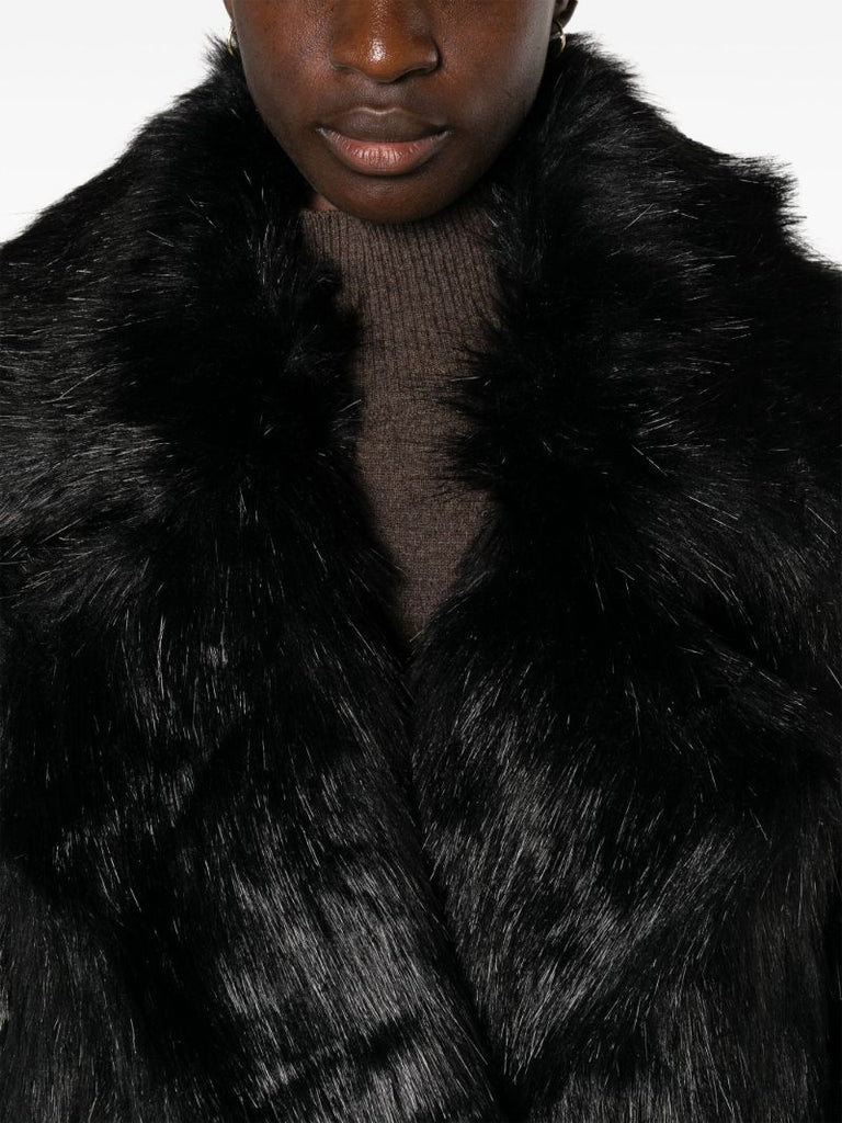 Black Joan Faux-fur Coat