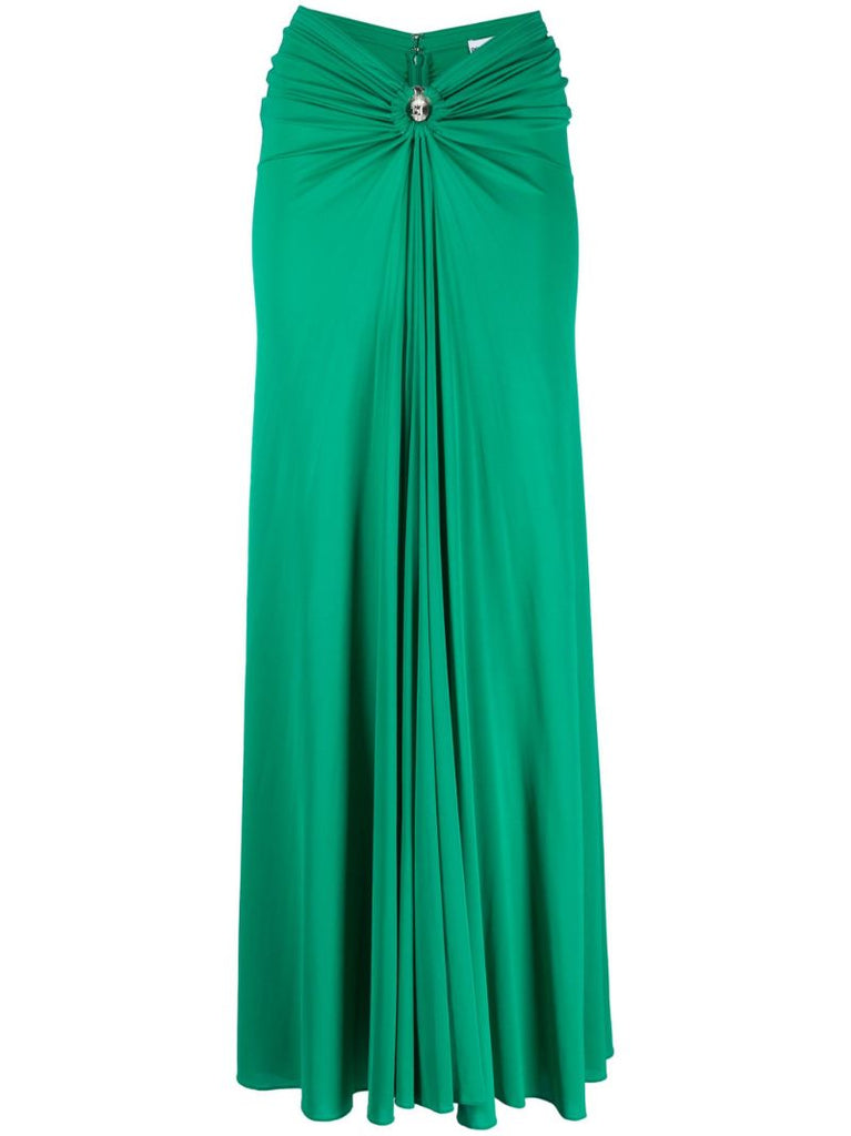 Green Gathered Maki Skirt