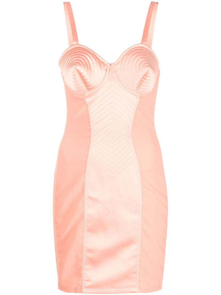 Orange Cone Bra Mini Dress