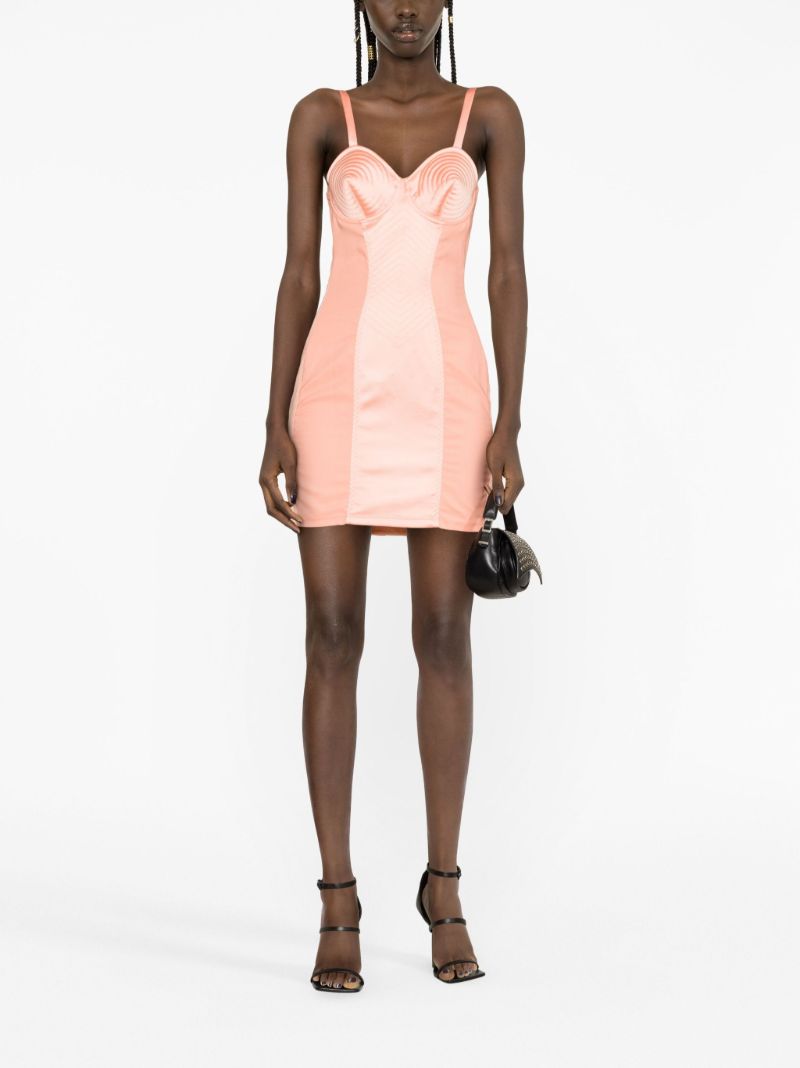 Orange Cone Bra Mini Dress