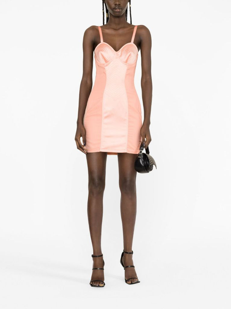 Orange Cone Bra Mini Dress