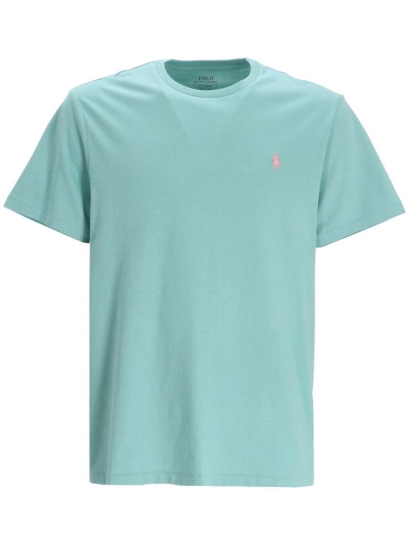 Green Pony-motif Cotton T-shirt