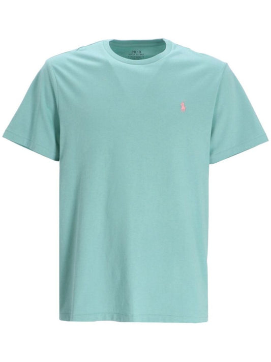 Green Pony-motif Cotton T-shirt