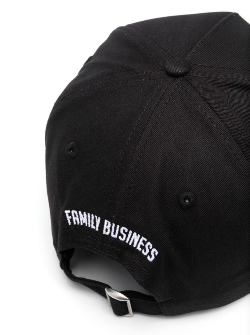 Black Logo Print Cotton Cap