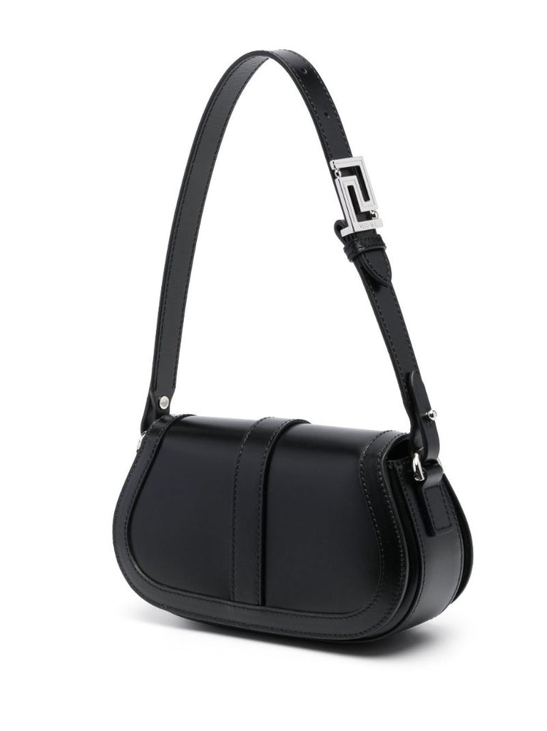 Black Mini Greca Goddess Shoulder Bag