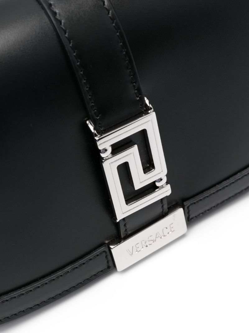 Black Mini Greca Goddess Shoulder Bag